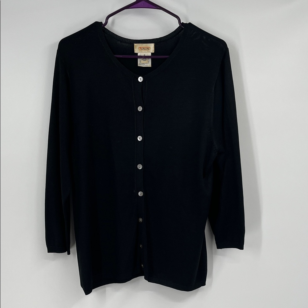 Vintage Talbots Black Button Up Cardigan Size Medium
